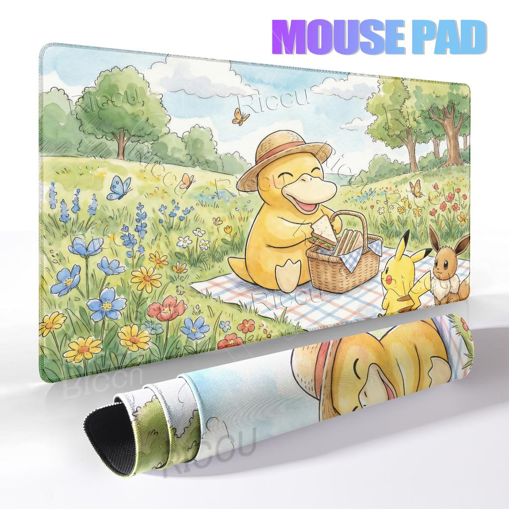 Gaming Mouse Pads P-Pokemon Psyduck Extended Anime PC Computer Gamer Anti-slip Desk Mats Offices Laptop Cute Lockedge Rubber Rug