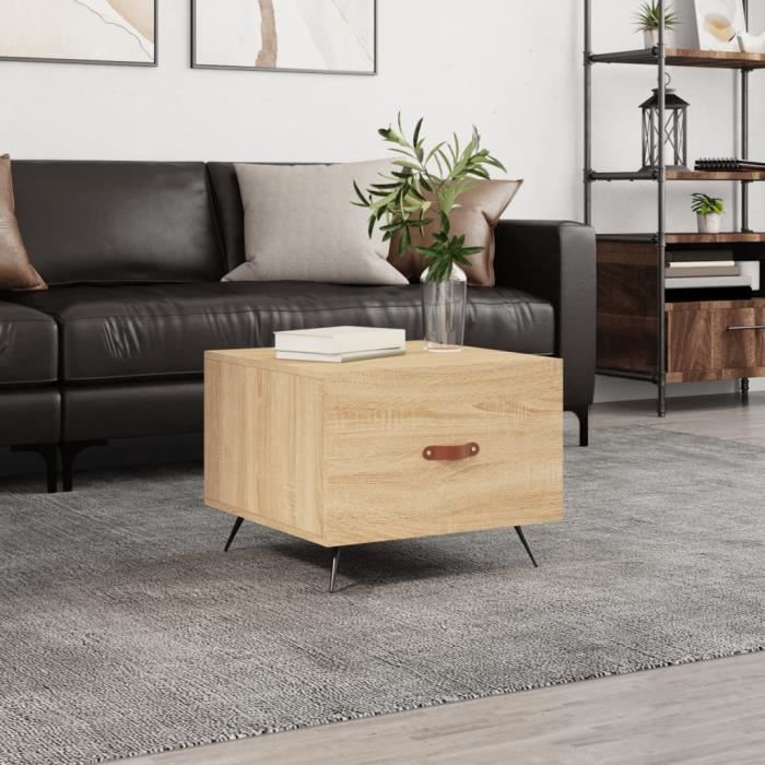 VidaXL Table basse Chêne sonoma 50x50x40 cm Bois d'ingénierie 829338