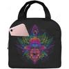 Mandala Boho Crescent Moon Sun Dreamcatcher Lunch Bag Waterproof Portable Tote Bag for Fashion Lunch Box with Zip Closure