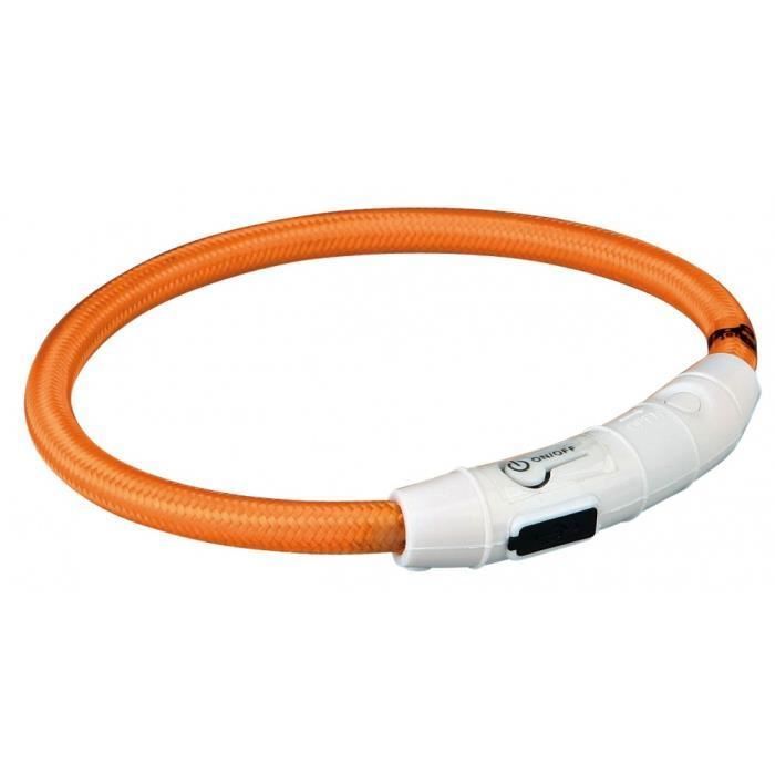 Collier Pour Chien - TRIXIE - 12704 - Orange - Nylon - TPU - Taille M-L - 450 Mm