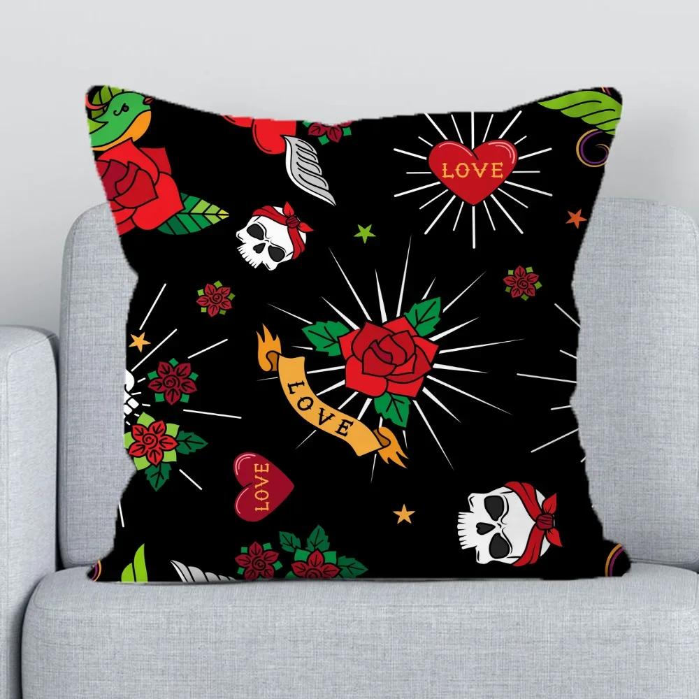 

Наволочки для татуировок в стиле олдскул для кровати, дивана, чехол для подушки x Декоративные наволочки x Наволочка для подушек Подушки 66x66cm