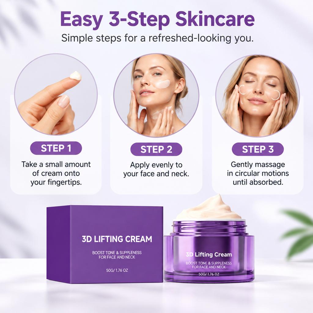 3D Lifting Cream Face Neck Facial Cream Moisturizer Nourishing Hydrates Skin Boosts ElasticDaily Day Night Neck Skin Care Cream