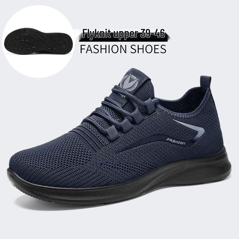 

Мужские легкие дышащие кроссовки Flyknit - Большой размер, Летние повседневные, Без запаха Size 45