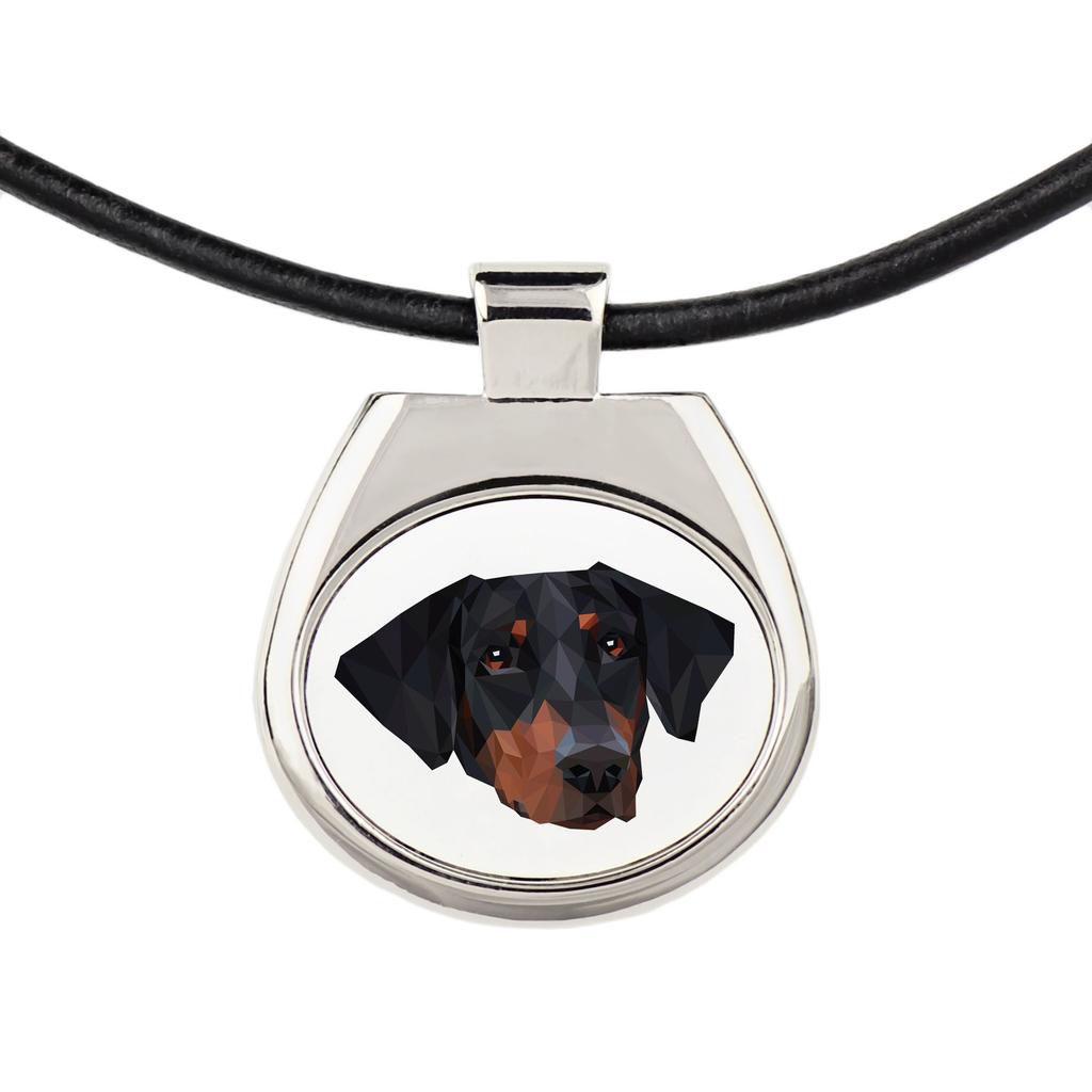 Dobermann, Doberman Pinscher, Dobie – Necklace with a geometric design and the inscription "Art-Dog" | Art-Dog
