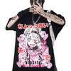 Women Y2K Harajuku Short Sleeve T Shirt Tops Japanese Manga Gothic Punk Grunge Sweatshirt E Girl Anime Preppy Blouse Emo Alt(2)