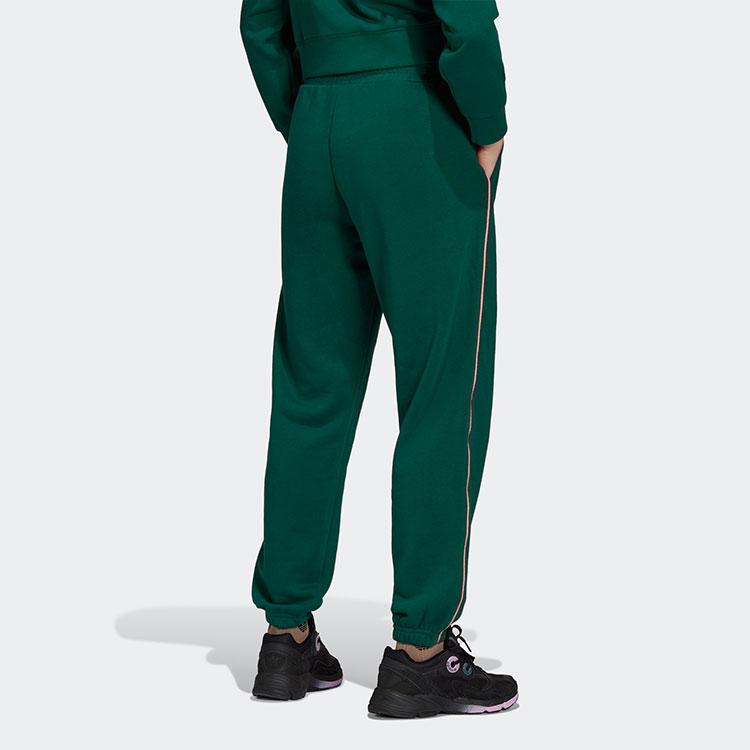 Adidas Originals Sweatpants Lace-Up Cuffed Retro Spliced Knitted Sports Pants Women Bottoms Green HL0032