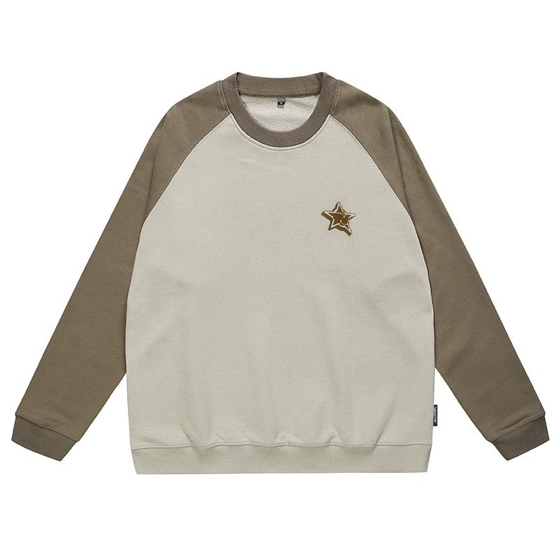 Men's 330g Heavyweight Color Block Sweatshirt Jacket, Plus Size Casual Autumn/Winter Style