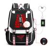 Trend Printing Student Casual Schoolbag Contrasting Color Neutral USB Backpack