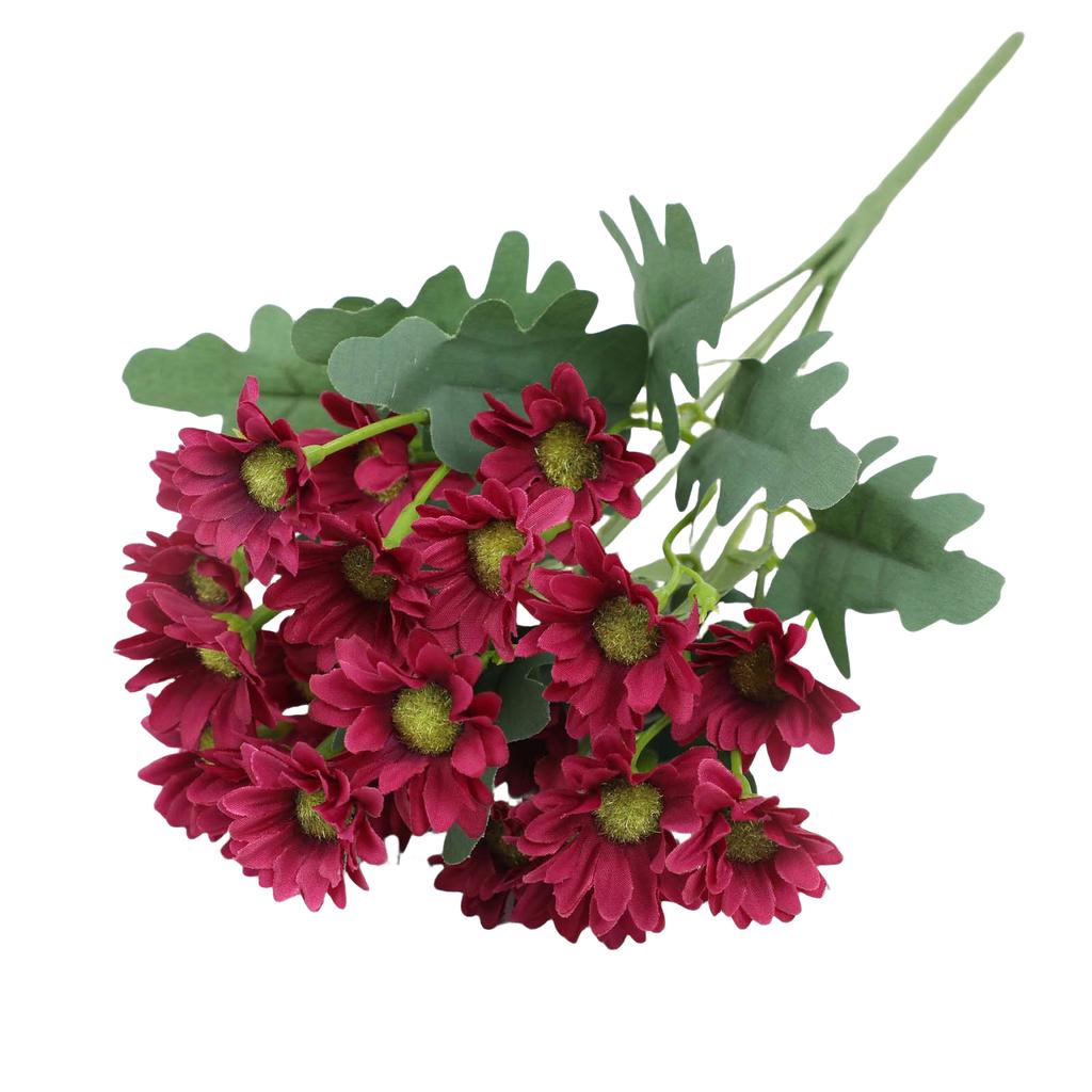 5 Bundles Lifelike Outdoor Sunset Mums Flowers Artificial Daisy Flowers Fake Chamomile Flowers for Home Garden Vase Decor