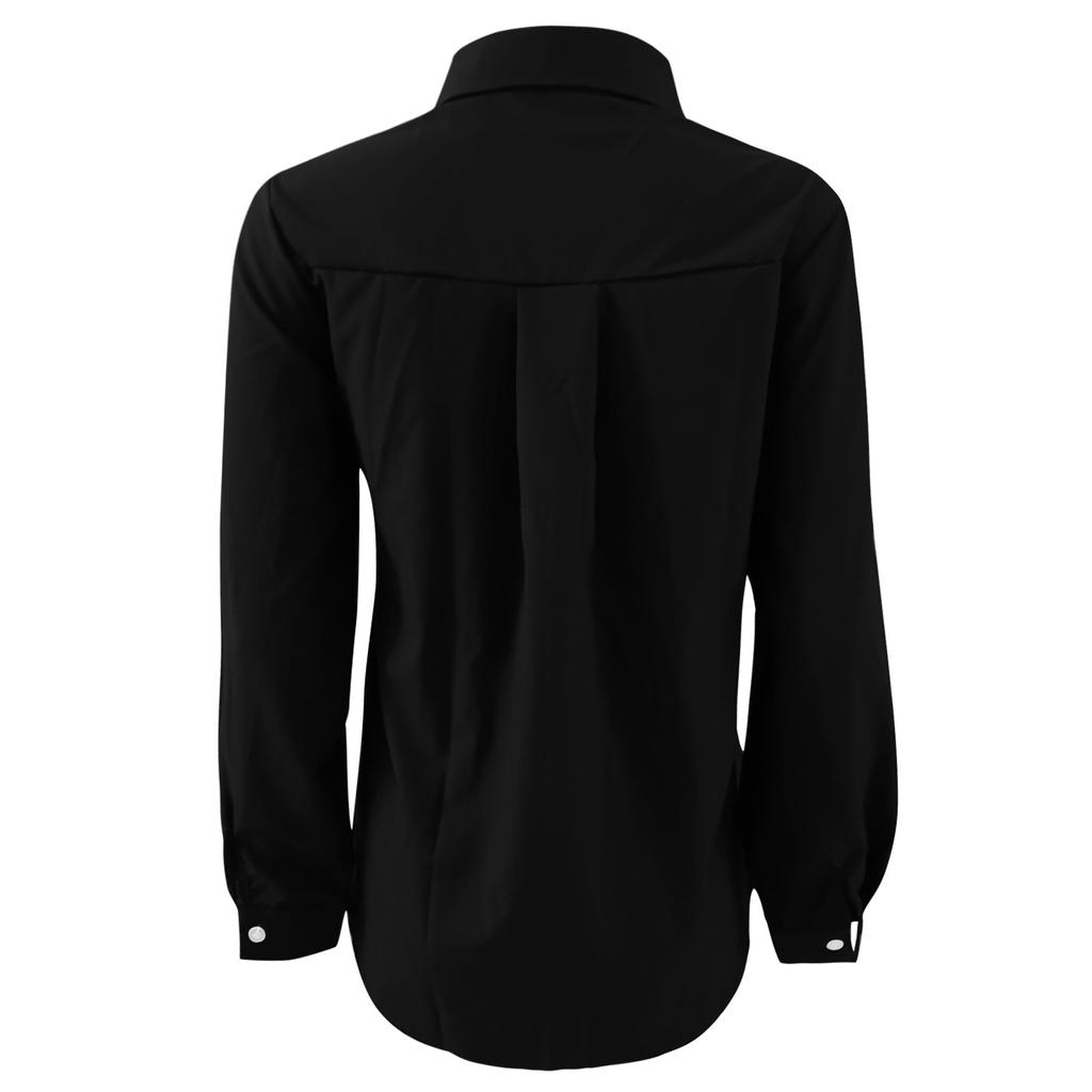 Fashion Women's Button Long Sleeve Lapel Pocket Top Shirt Blouses
