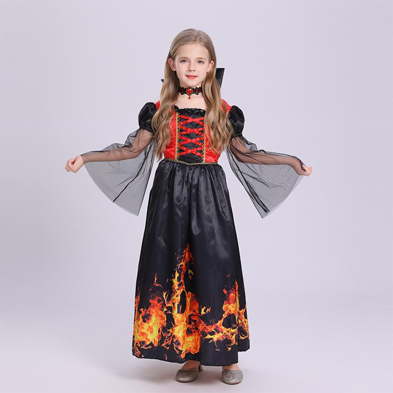 Halloween Cosplay Vampire Costume, Girl Character Dress-up Party Costume, Witch Dress