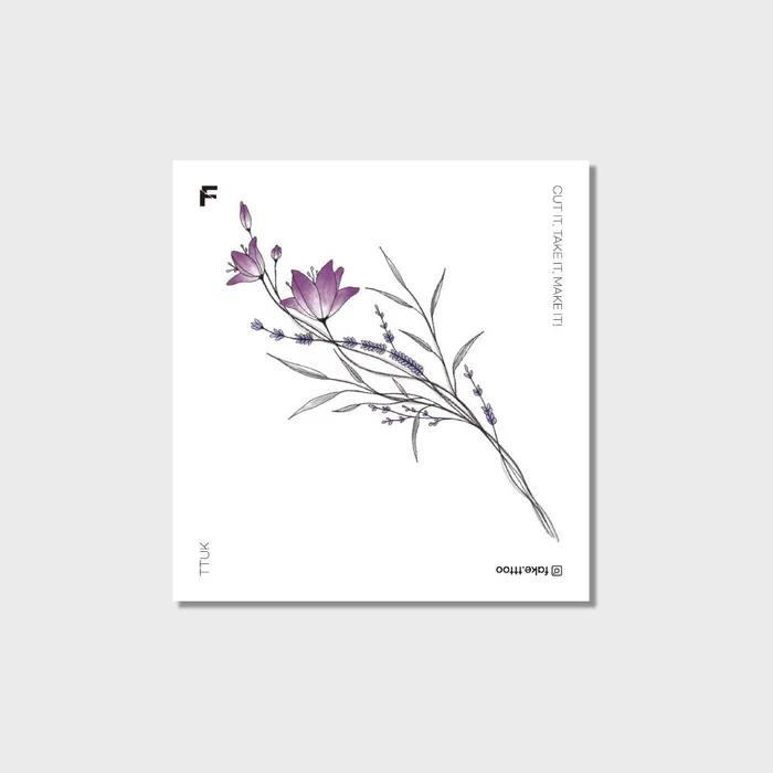 

Фиолетовая наклейка-тату с часами