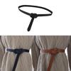 True Leather Women Slim Waist Belt With Tie Knot For Dresses And Sweaters