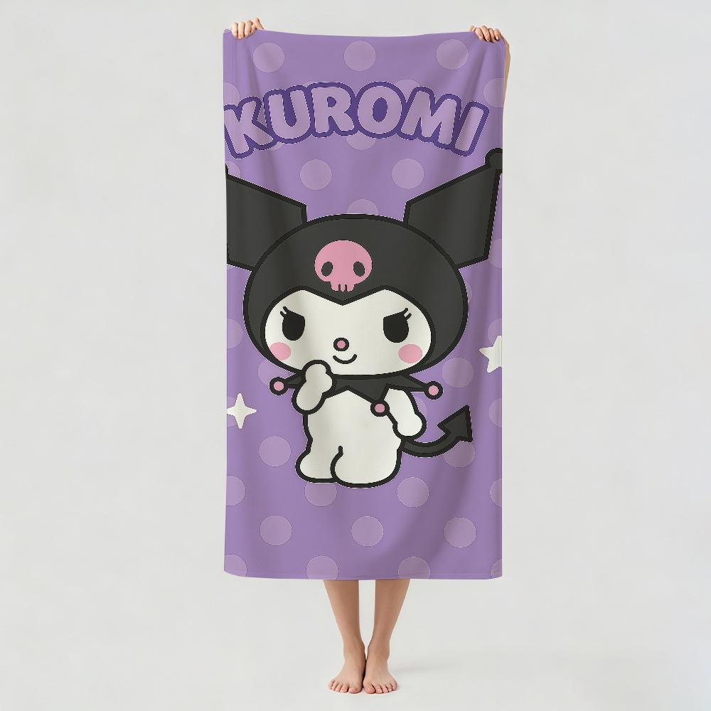 Cartoon cute K-kuromi Towel Drying Bath Towel Applicable To Light Swimming Camping Yoga Beach Out