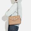New COACH Polished Leather Convertible Crossbody Bag Medium Size Women's Milk Tea CA146-SVUM