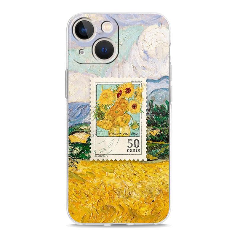Phone Case For iPhone 15 14 13 12 Mini 11 Pro Max XS X XR 7 8 Plus Clear Shockproof Silicone TPU Cover Starry sky van gogh art