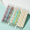 5 Pcs/Set Nail Art Dotting Pen  Beads Handle Dual-Ended Drawing Painting  Manicure Tools
