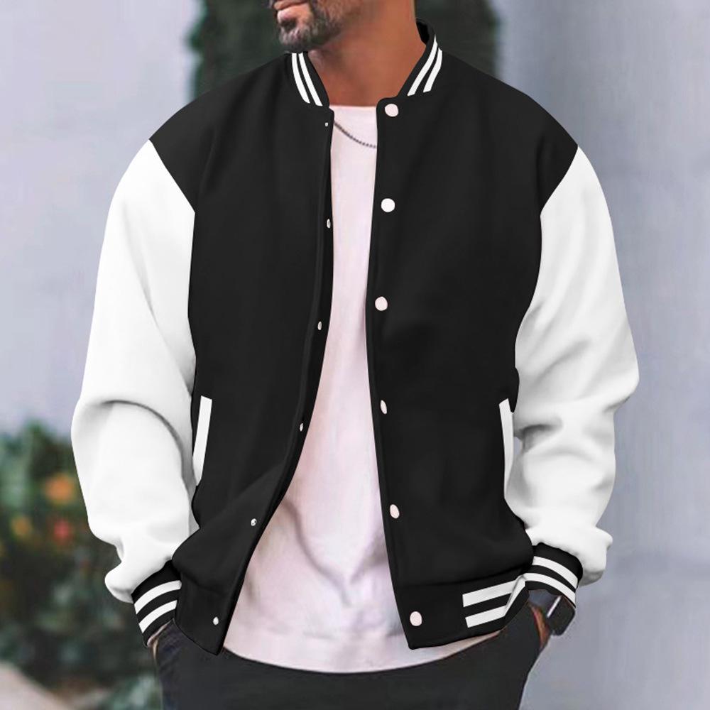 Stile Invernale Uomo Plus Velluto Taglia Europea Felpa Cardigan Giacca da Baseball