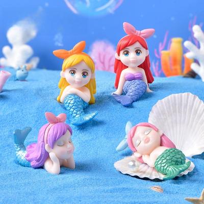 Kawaii figurky mořské panny mini kreslená mořská panna akvárium/dekorace na stůl pro děti DIY mikro-krajinné doplňky