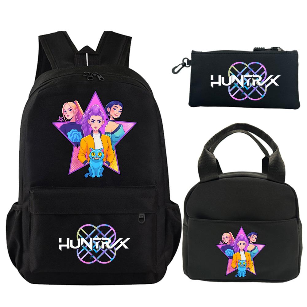 

3Pcs/set Anime K-Pop Demon Hunters Printed Backpack with Shoulder Bag Pencil Case for Student Boy Girl Schoolbag Large Capacity Waterproof Bookbag