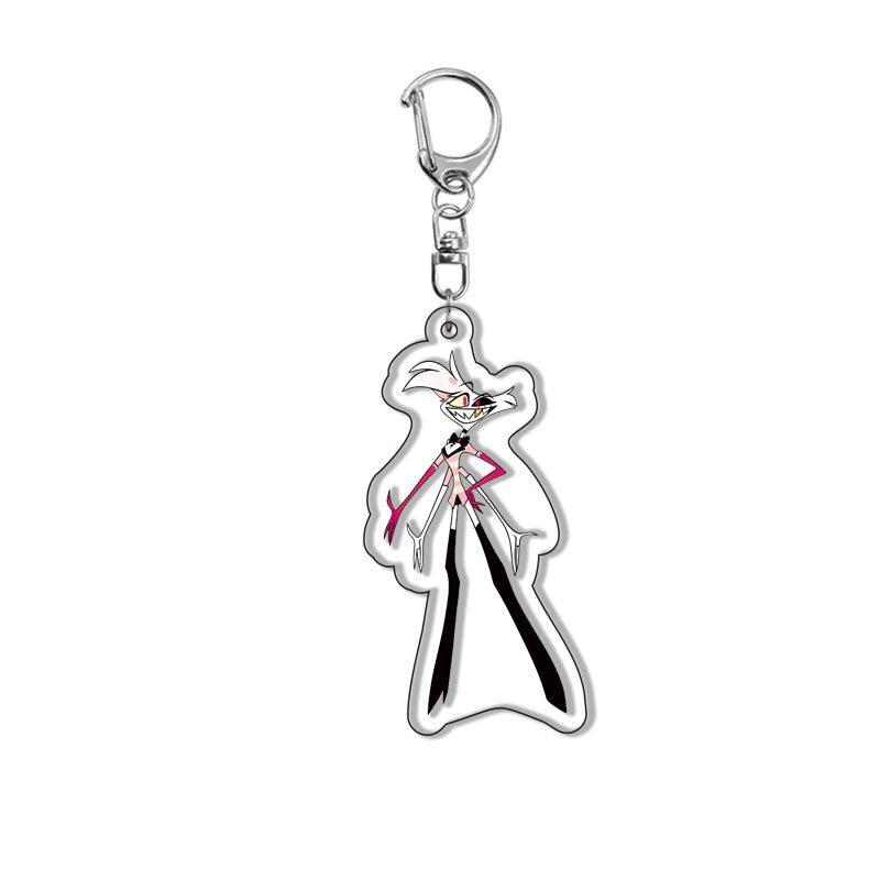 

Anime Charlie Morningstar Vaggie Angel Dust Alastor Husk Niffty for Hazbin Hotel Cartoon Car Acrylic Keychain Bag Charm