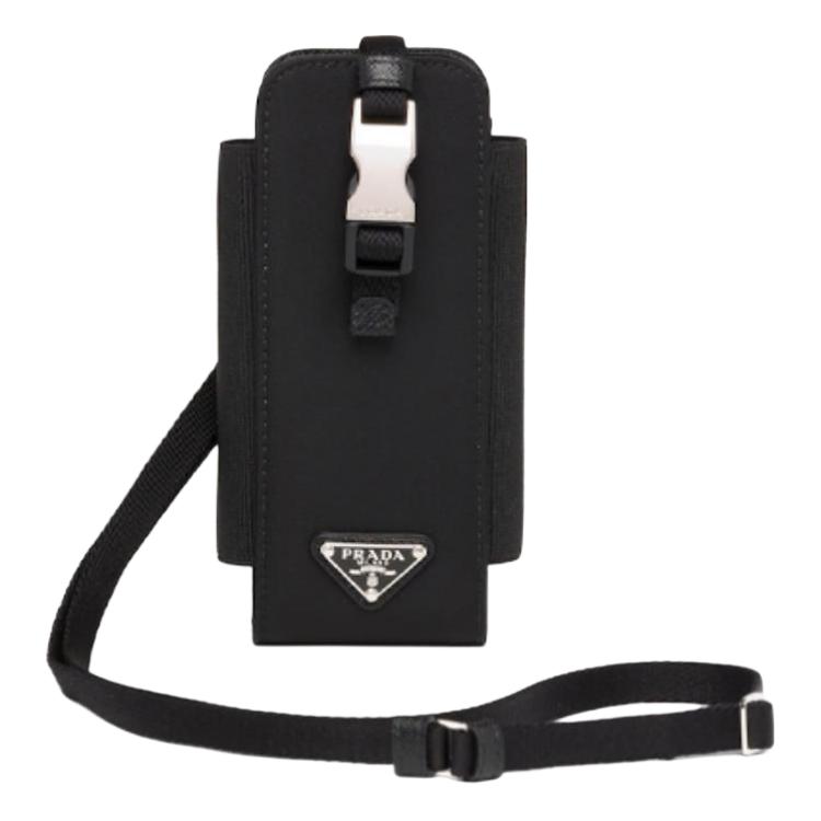 

Prada Re-Nylon Brand Logo Lock Closure Fabric Phone Bag Women Bags Black 1ZT023-2DMX-F0002 Box(Basic Set+Box)