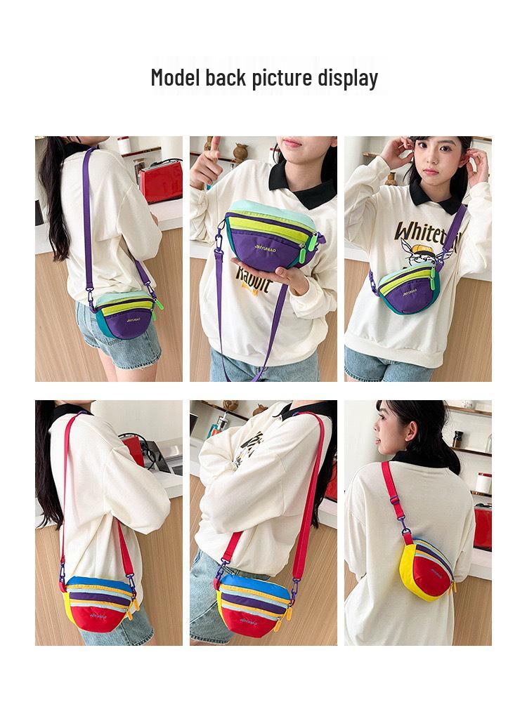 Modna torebka crossbody w bloki kolorystyczne dopaminowe - Mała, trendy torebka na ramię na lato 2025 na zewnątrz