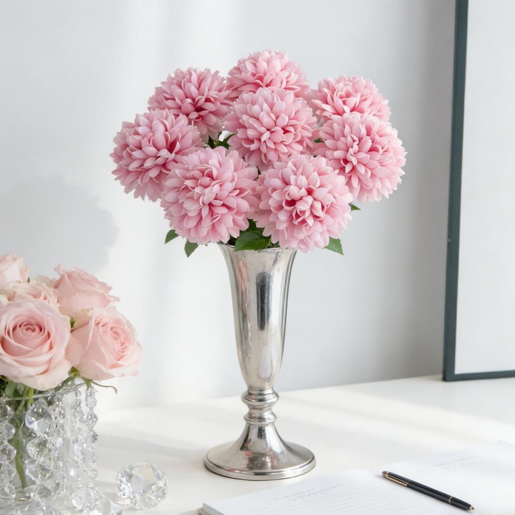 5/10Pcs Silk Ball Chrysanthemum Wedding Wreath Artificial Flower Decora Vase Home Room Scrapbooking Flower Diy Gifts Accessories