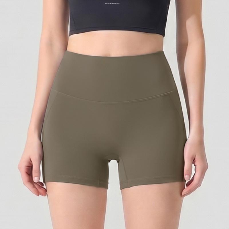 Quick-Dry Breathable High-Waisted Yoga Shorts for Women - Antibacterial and Butt-Lifting, Three-Quarter Length. Large эбеновый