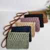 New casual hollow straw bag handwoven bag versatile portable messenger bag women's vacation mobile phone bag beach bag