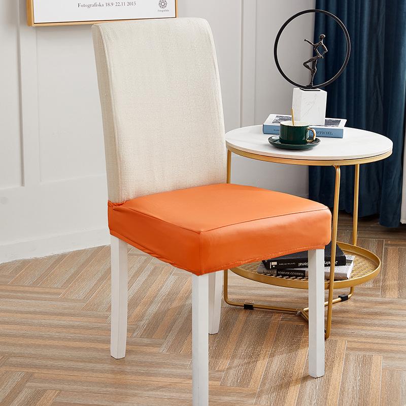 Solid Color Square Chair Cover  Three-proof Leather Elastic Horn Stool Cover  Dining and Living Room Waterproof Stool Cover