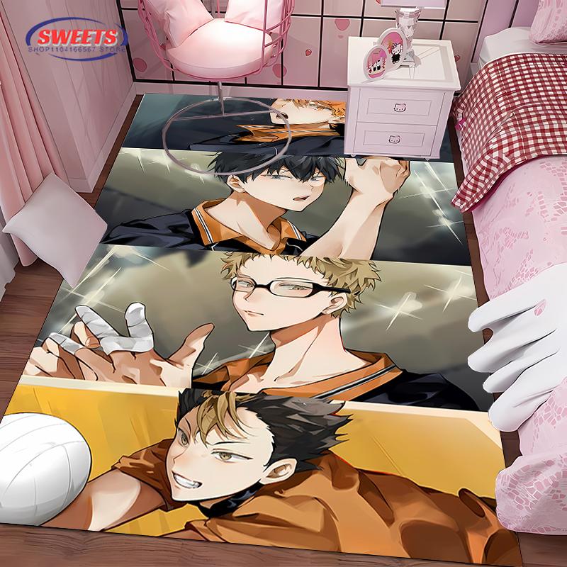 Haikyu Koberec Novinka! Protiskluzová Zvuková Izolace, Koberec do Obývacího Pokoje Ložnice K Posteli a do Kancelářských Prostor, Odolná Pratelná Podložka
