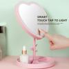 Portable LED Light Makeup Mirror Vanity Lights Compact Make Up Pocket Mirrors Vanity Cosmetic Hand Folding Led Mirror Lamp Gift