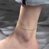 Adjustable Gold-Plated Stainless Steel Snake Chain Anklet - 1.5MM Round