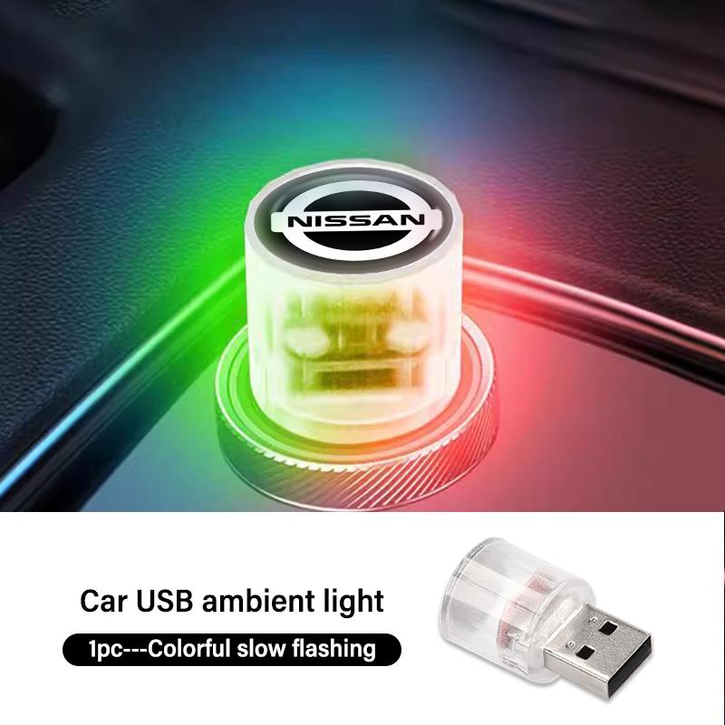For Nissan Car Accessories USB LED Light Auto Interior Atmosphere Light Patrol Y62 Y61 Versa Altima X-trail Sunny Qashqai AGKLN1