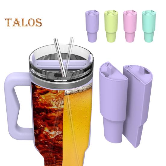 Silicone 2-in-1 Cup Liner for 40 Oz Cup Creative Drink Separator Stylish Emerald Design Food-Grade Reusable Liner for Party