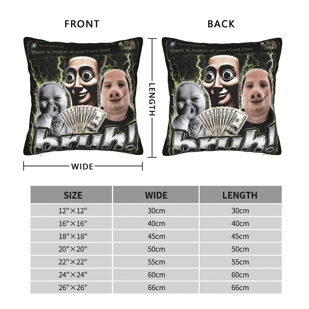 Pillow Case Motion At Your Front Door Tung Sahur John Pork Ai Baby Meme Custom Pillow Cover For Couch Sofa Bedroom Pillowcases