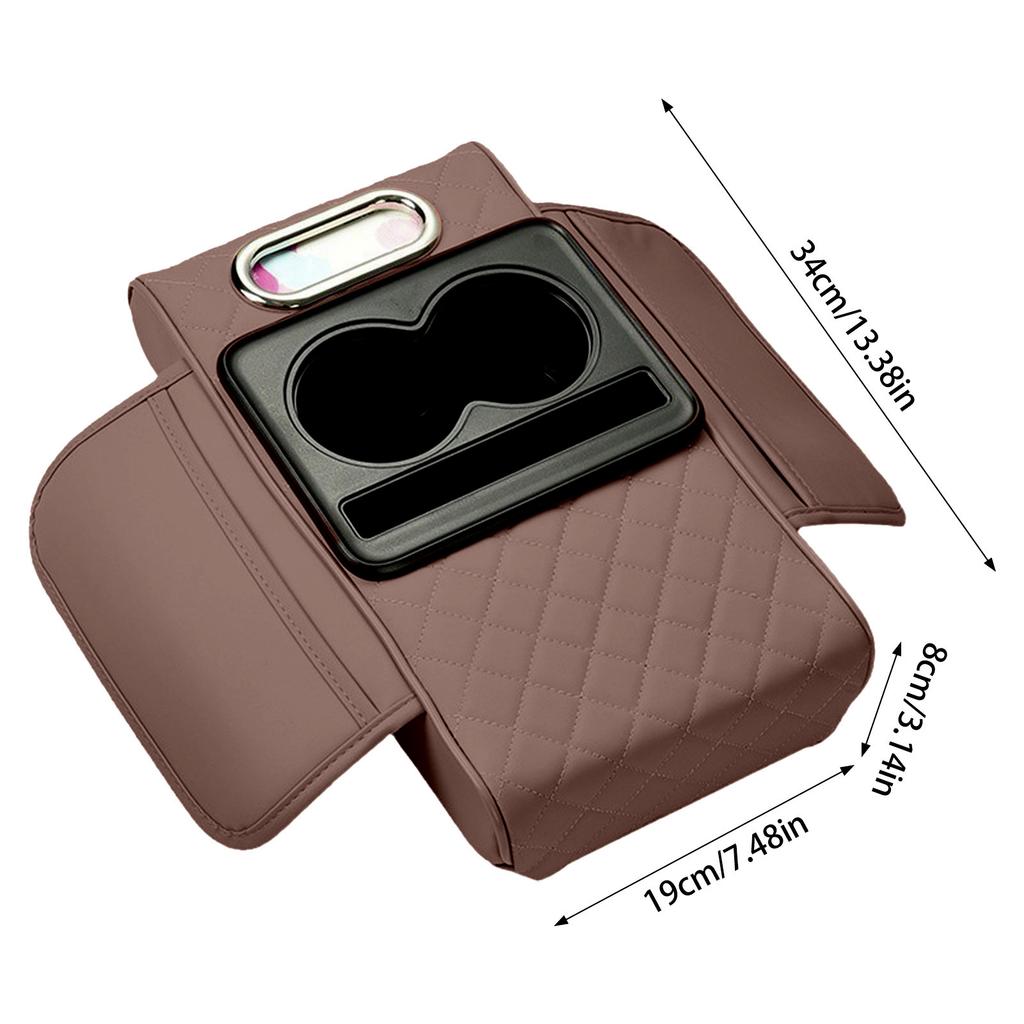 Car Armrest Box Pad Storage Organizer with Cup Holder and Tissue Box Multifunctional Car Accessories for Enhanced Comfort
