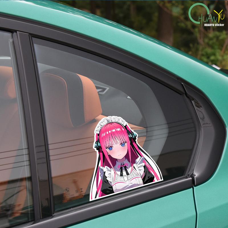 Cute Girl Anime Car Sticker Car Sticker Motorcycle Bumper Car Window Reflective Waterproof Sticker Car Sticker