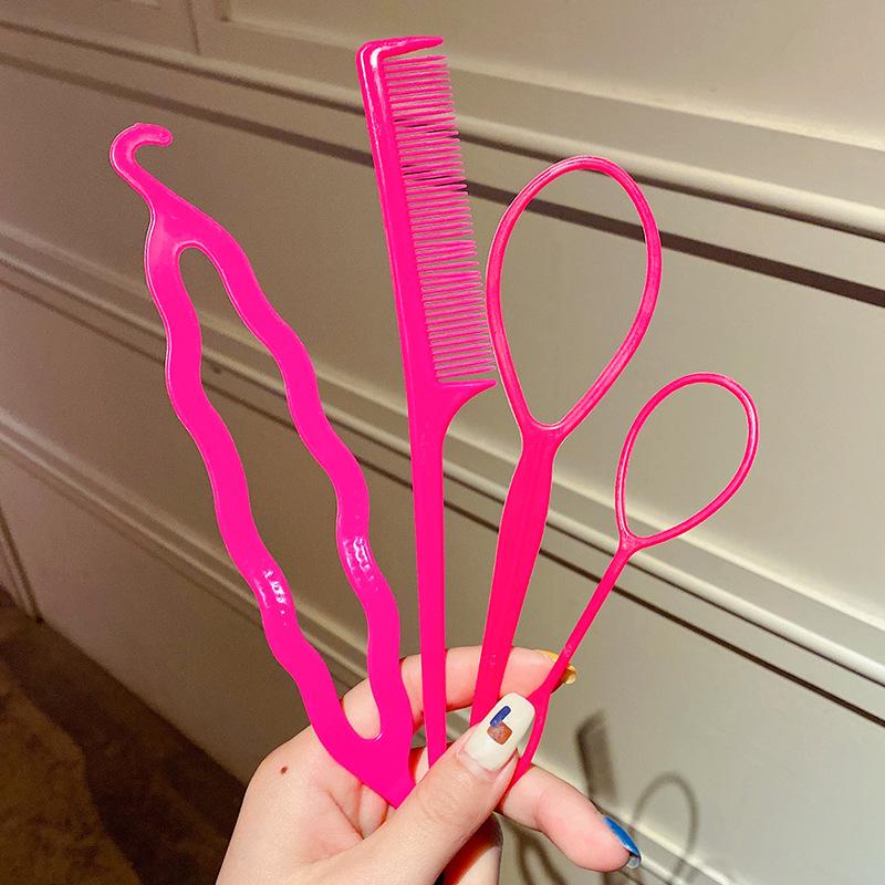 Children's Hair Updo Tools: Braiding Needle & Ponytail Threader for Girls