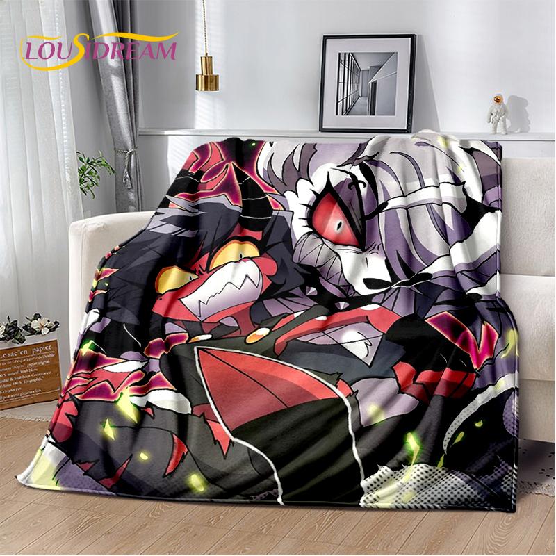 2025 H-Helluva Boss Blitzo Cartoon Soft Blanket,Soft Throw Blanket for Home Bedroom Bed Sofa Picnic Travel Cover Child Gift