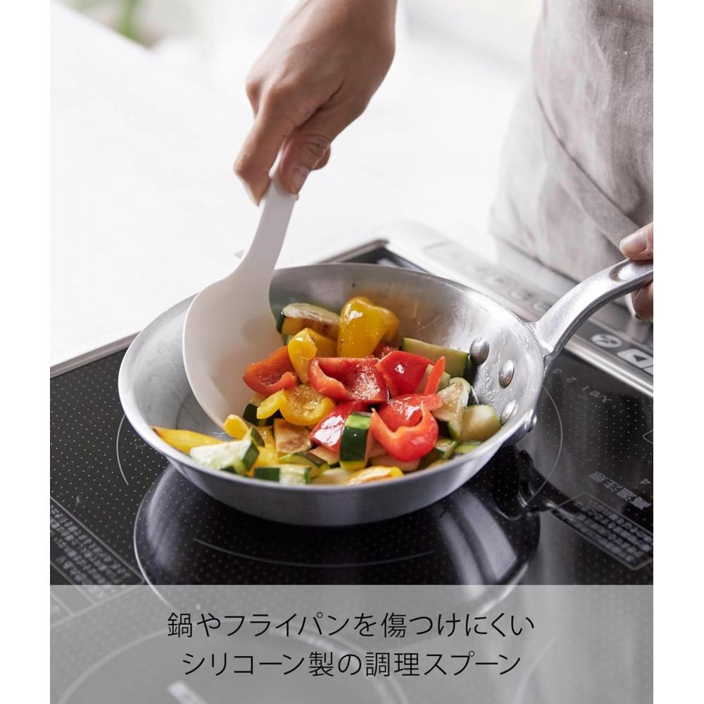 Yamazaki Silicone Cooking Spoon White Approx W7 D3 H26cm 4272