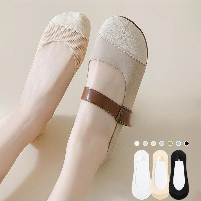 

Женские летние тонкие сетчатые дышащие невидимые короткие носки-лодочки 1 pair белый