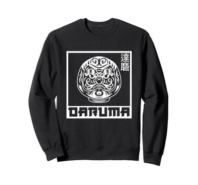 Japanese Daruma Doll Harajuku Style Art Japan Zen Buddhism Sweatshirt