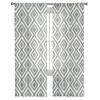 Hand-Drawn Lines Rhombus Geometry Voile Sheer Curtains Living Room Window Tulle Curtain Kitchen Bedroom Drapes Home Decor