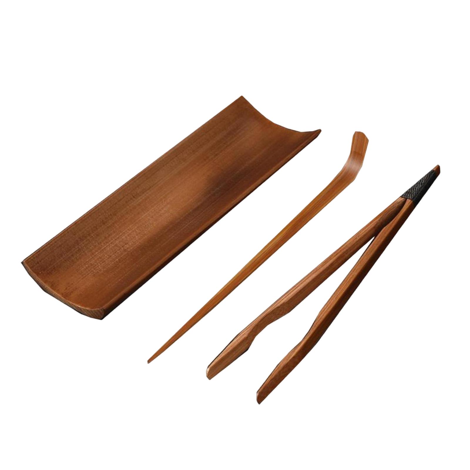 

Tea Ceremony Spoon Clip Set, Tea Utensils Set, Teaspoon Accessory ,Handmade Portable for коричневий