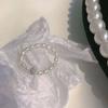 Korean Handmade Trendy Zircon Ball Rhinestone Fashion Jewelry Pearl Rings Finger Ring Bead Rings