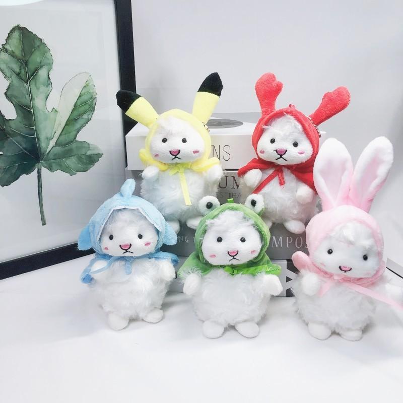 Sheep Plush Whimsical Keychain Adorable Lamb Bag Charm Soft Toy In Shades Vibrant