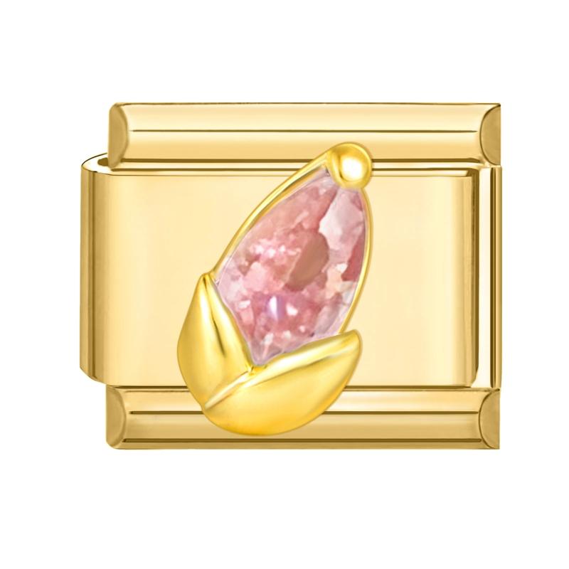 Gold Color Zircon Butterfly Heart Corn Cherry Bow Knot Italian Charm Links Fit 9mm Stainless Steel Bracelet Women DIY Making