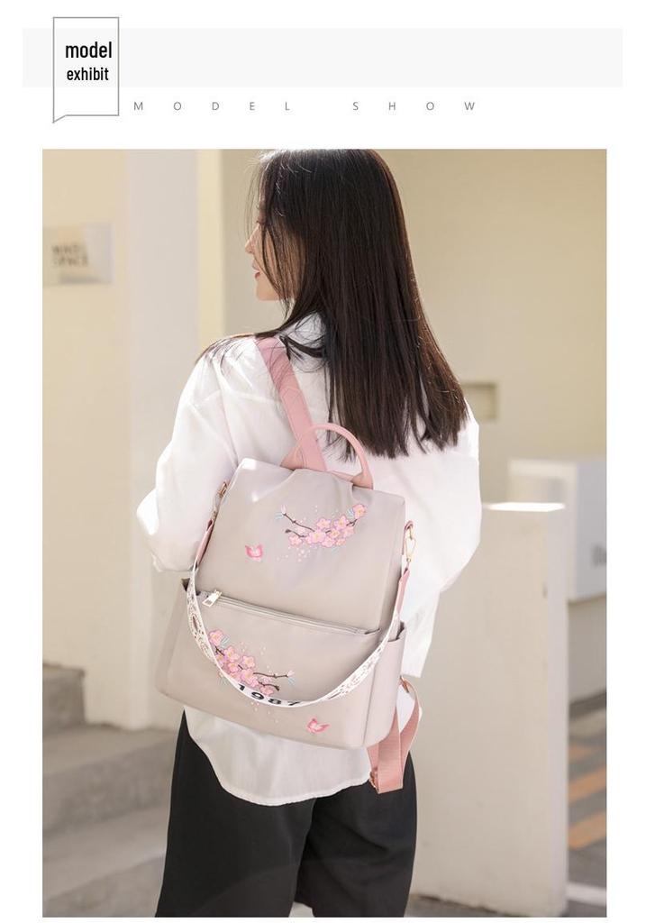 Trendy 2025 Large-Capacity Women's Embroidered Shoulder Bag and Backpack